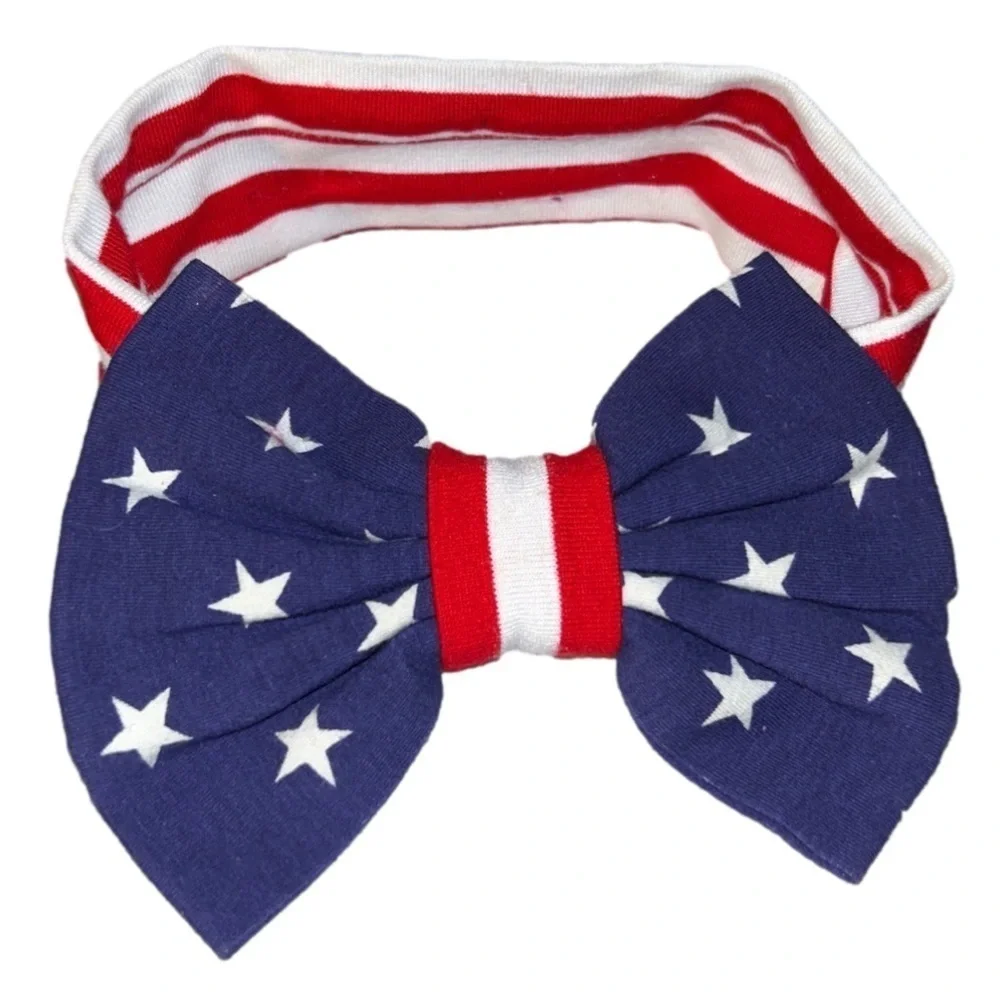 Three red, white and blue headbands